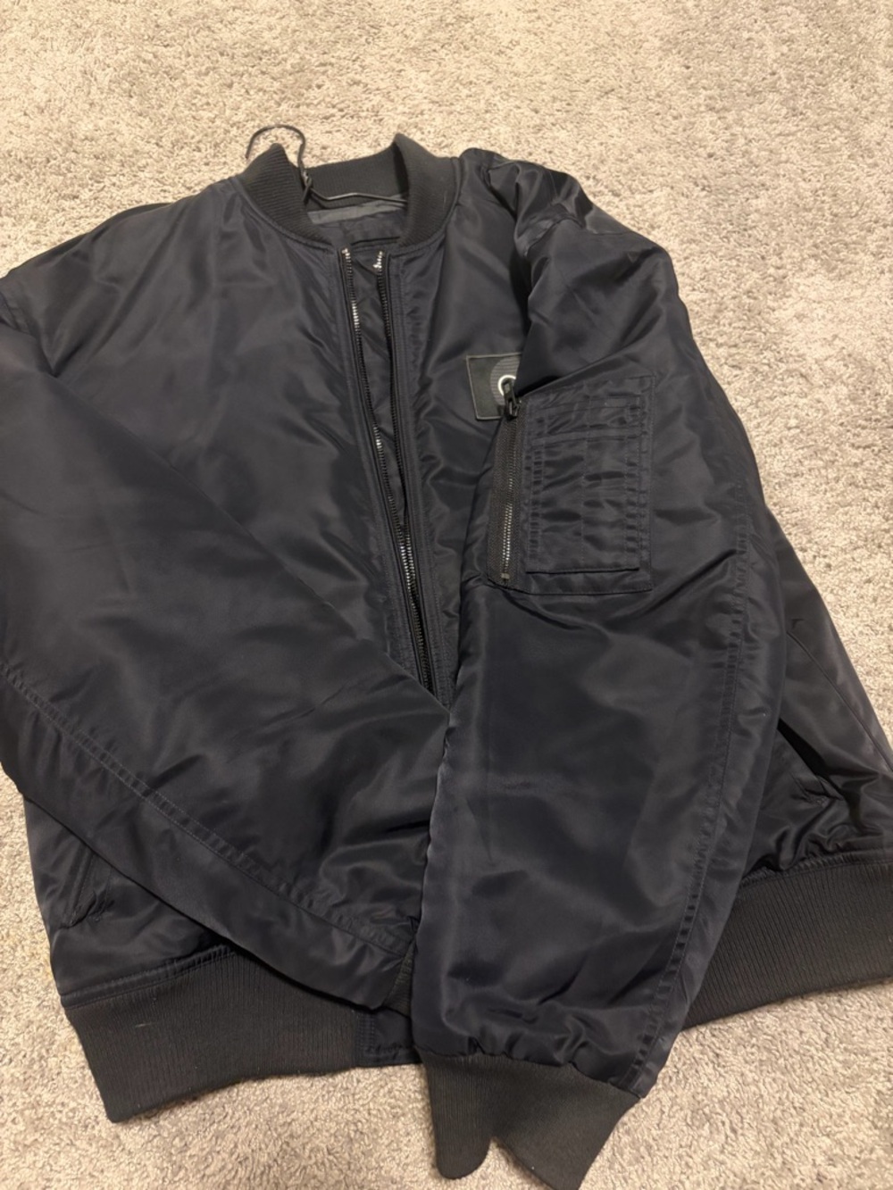 Calvin Klein Men’s Black Bomber Jacket size M excellent condition - Picture 8 of 9